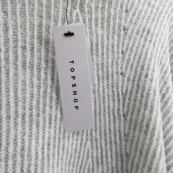 NWT Topshop Knitted Super Soft Funnel Neck Sweater Long Sleeve Gray 8-10 M - Picture 4 of 5